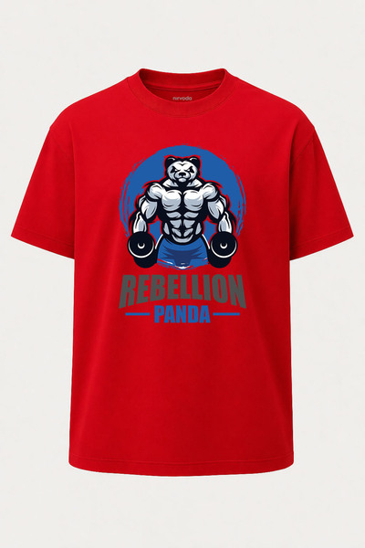 nirvoda Tricou cu imprimeu unisex Muscular Panda Fitness GYM oversize