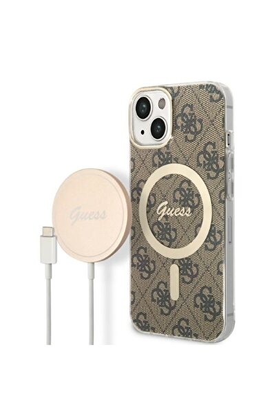 Guess Σετ Θήκης MagSafe με εκτύπωση 4G και Ασύρματου Φορτιστή για iPhone 13/1...