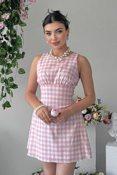 Clothes Fast Rochie mini cu guler pătrat pentru femei, cu detalii tip eșarfă,...