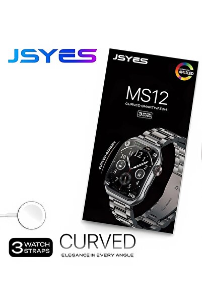 Generic ساعة ذكية MS12 بشاشة AMOLED منحنية ثلاثية الأبعاد، وهيكل من الفولاذ ا...
