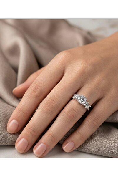 XUPING JEWELRY Taşlı Silver Çelik Ayarlanabilir Yüzük
