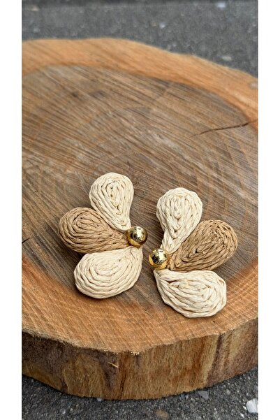 AngelsAccessories Σκουλαρίκια Λουλούδι από Raffia
