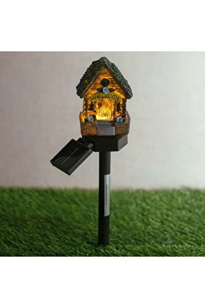 Z Store Felinar ceramic cu energie solară pentru grădină - Lumină de exterior...