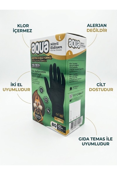 Aqua Nitril M/L Eldiven