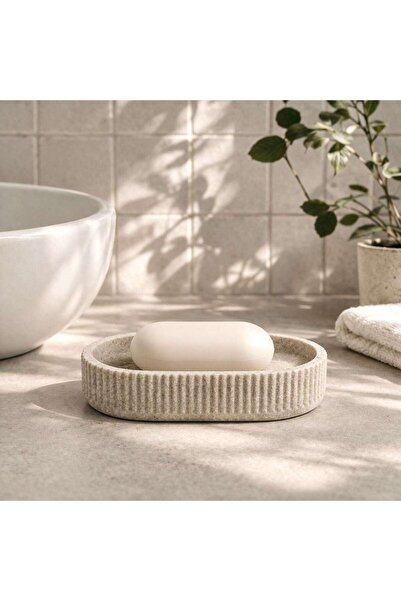 PAN HOME Verona Polyresin Soap Dish 8.5x2.5x13cm - Beige