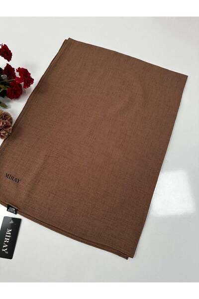 MİRAY Romeo Cotton Linen Shawl Color: Milky Brown 2 Vdm0119