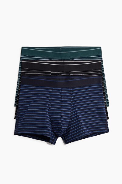 H&M 3'lü Pamuklu Kısa Paça Boxer Şort