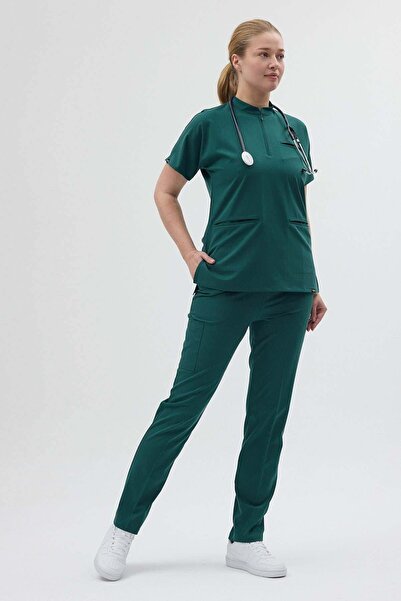 Owlet Medikal Λεπτομερής φανέλα Hunter Green Zipper
