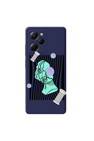 Other Xiaomi Poco X5 Pro Columns Dark blue Colored Silicone TPU Θήκη