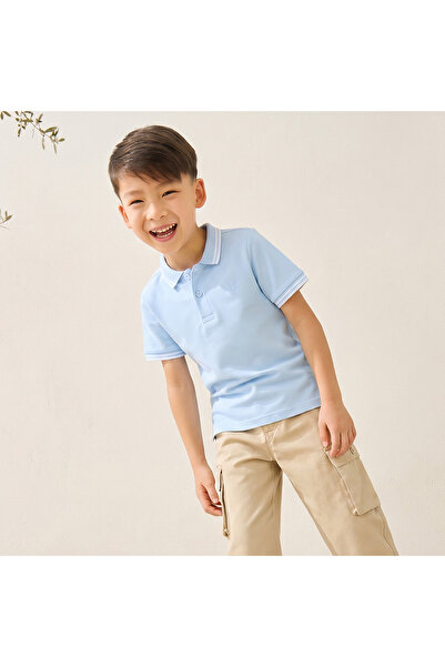 Juniors Polo Neck Short Sleeves T-shirt with Embroidery