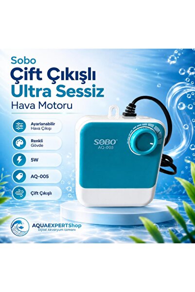 Sobo Çift Çıkışlı Ultra Sessiz Hava Motoru - Ayarlanabilir Hava Çıkışı - Renk...