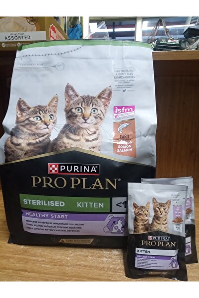 Pro Plan Purina Sterilised Kitten Yavru Kedi Kısır Mama 3 kg Somonlu+3 ADET H...