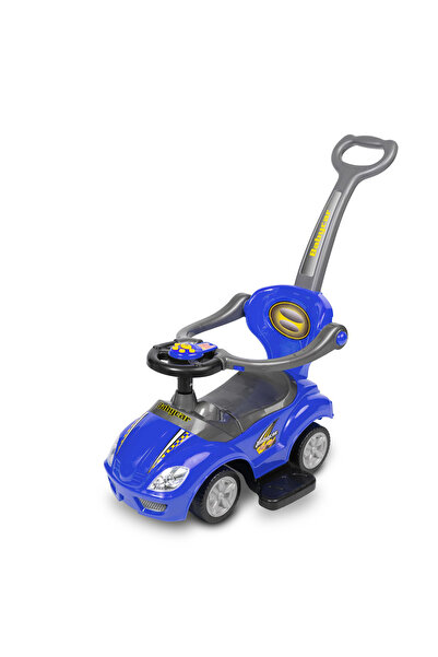 TOYZ Masinuta de impins, cu maner, cadru si suport picioare, Toyz, albastru