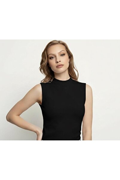 YPC TEKSTİL Women's Cotton Half-Throat Zero-Sleeve Bodysuit (1420)