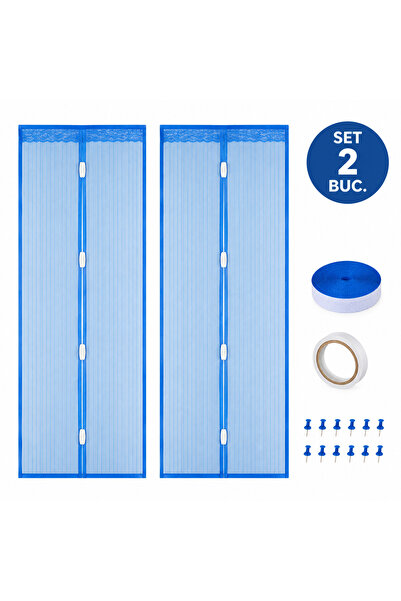 OEM Set 2 Plase Magnetice Antiinsecte pentru Ușă și Balcon, 100x210 cm, Închi...