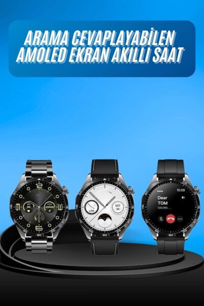 Kanonik Education ساعة ذكية بشاشة Amoled 3 Cord 5.0 متصلة بالبلوتوث ومتوافقة ...