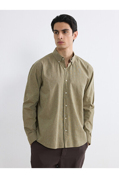 LC Waikiki Rmz Gi̇yi̇m Farkiyla Standart Fit Ke Linen Stylish Men's Shirt
