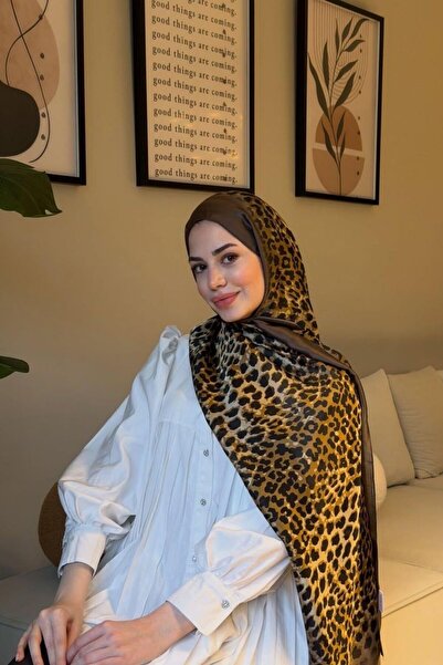 shalya scrafs شال حريري منقوش بنمط الفهد، إكسسوارات، شال كتف، وشاح