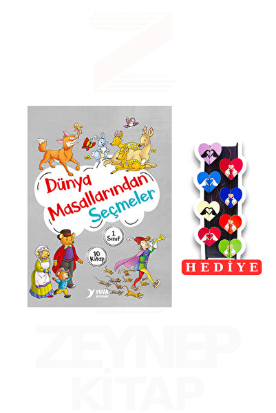 Yuva Yayınları 1.Sınıf Dünya Masallarından Seçmeler 10 Kitap Set (8'li Kalp A...