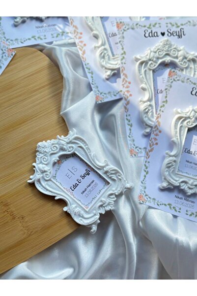 LOMOOR HOME 3D Kişiye Özel Çerçeve Magnet Söz - Nişan - Nikah Hatırası 10 Ade...