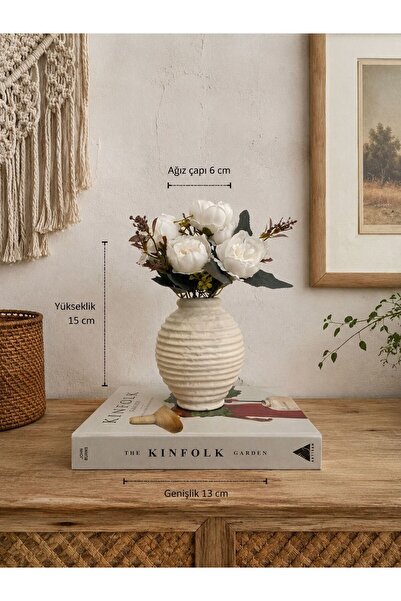 DygArtHome Mini Çizgili Seramik Vazo
