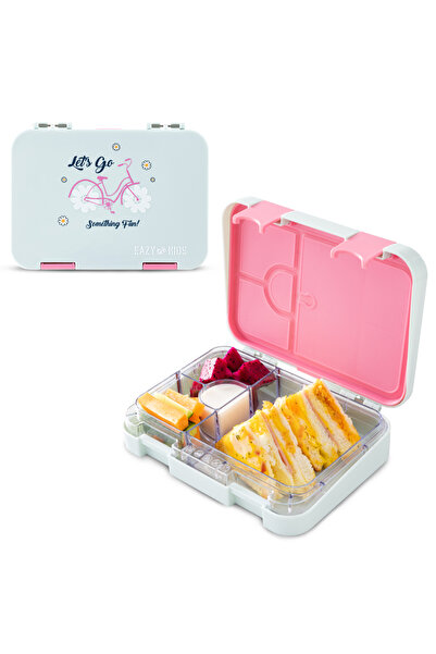 Eazy Kids 4 Compartment Bento Lunch Box – Leakproof BPA Free Food Container f...