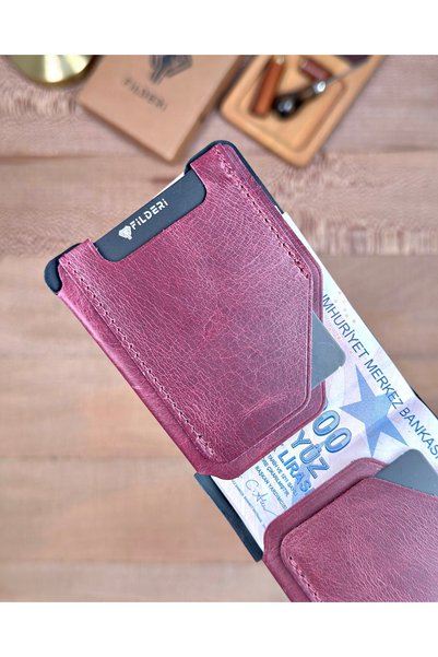 Fil Deri Viral Wallet Genuine Leather Minimal Design Wallet with Card and Money Compartments