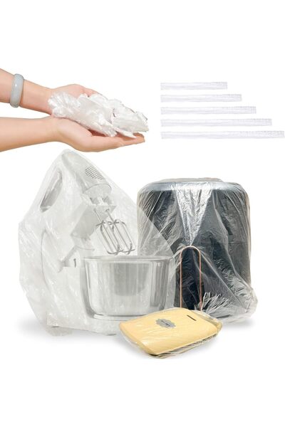 Arabest 50-Piece Disposable Appliance Covers,Clear Dustproof with Elastic,5 S...
