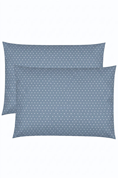 pistore 100% Cotton Ranforce Baby Pillowcase Blue White Polka Dot Pattern - 2...
