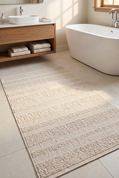 Halispecial Corridor Krem Yolluk 80x150 cm | %100 Pamuk, Yıkanabilir,Mutfak,B...