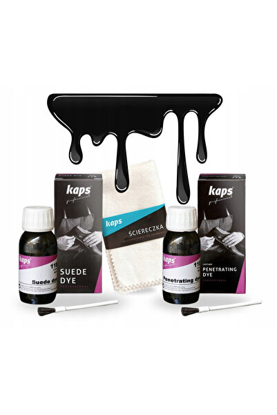 kaps Kit de renovare, Kaps, 3 in 1, negru, 50 ml, vopsea pentru piele intoars...