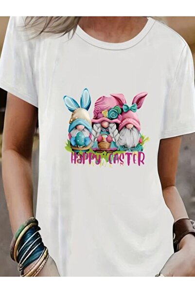 COZYWEAR Happy Easter Themed Printed T-Shirt