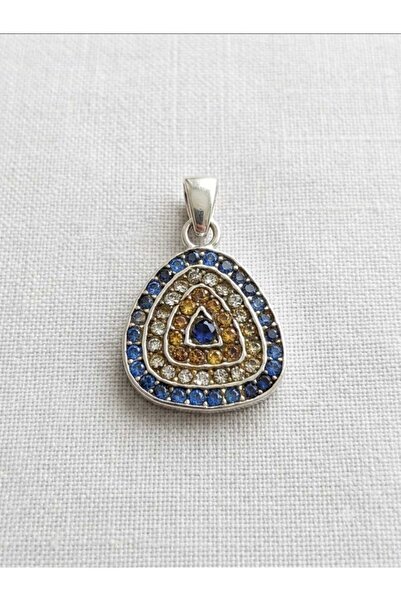 Frost Jewellry 925 ayar zirkon taşlı nazar boncuk gümüş kolye ucu