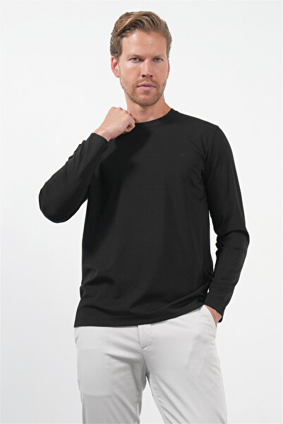 İmza Black Crew Neck Long Sleeve Knitted Standard Fit Stretchy Sweatshirt 101...