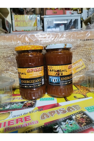 Apisab Emergizant Apicol cu miere, polen, tinctura propolis si laptisor de ma...
