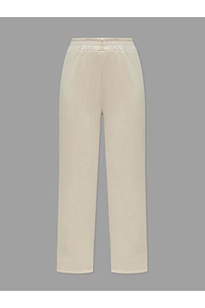 Take Two By Styli Beige Elasticated Waistband Straight Leg Pants