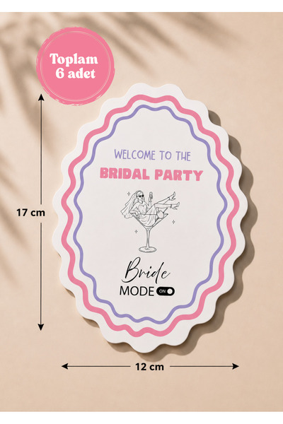 Funzee Bride Mode On Özel Kesimli Masa Kartı | Bekarlığa Veda & Bridal Party ...