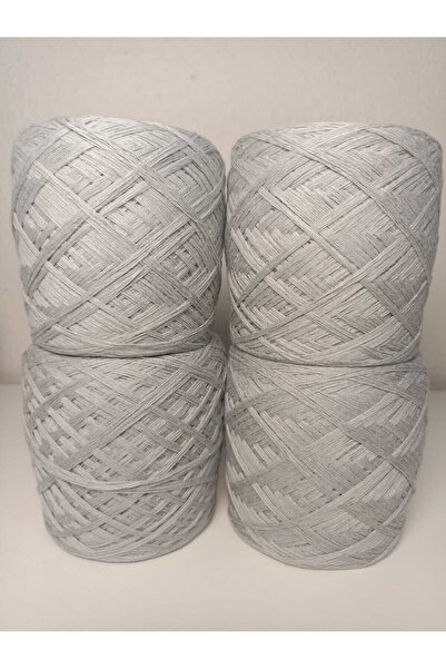 kartopya Gri Renkli İtalyan Merserize Koton Örgü İpi 400gr(4x100 Gr)