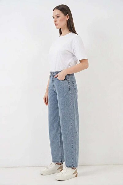 Generic Brand Women's High Waist Denim Blue Pants