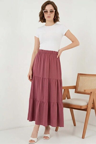 Generic Brand Women's Ruffled Dusty Rose Skirt