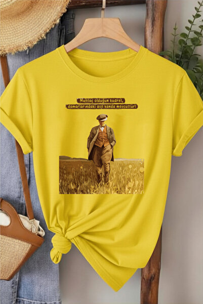 l'eivor Atatürk Gençliğe Hitabe Baskılı Kadın %100 Pamuk T-shirt
