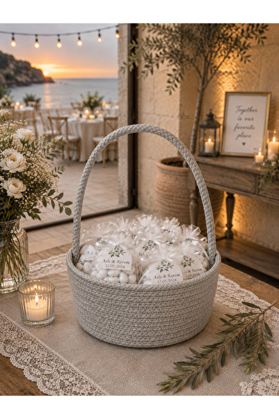 ÖRGÜM Wedding Basket Basket with Handle 21X8 cm