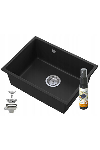 Granitan Set chiuveta bucatarie si spray, Granitan, Granit, Negru