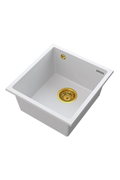 Granitan Set chiuveta cu sifon bucatarie, Granitan, Granit, 410 x 390mm, Alb/...