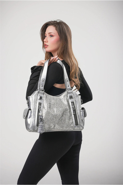 ÇÇS Bright Gray Stylish Designed Women's Shoulder Strap Bag