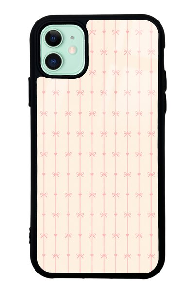 Spoyi iPhone 11 Cream Coquette Pattern Design Glossy Phone Case