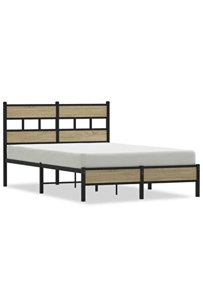vidaxl Cadru pat fără saltea stejar sonoma 120x190 cm, lemn prelucrat