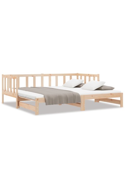 vidaxl Pat de zi extensibil, 2x(80x200) cm, lemn masiv de pin