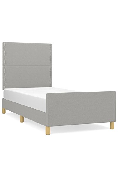 vidaxl Cadru de pat fără saltea, gri deschis, 100x200 cm, textil