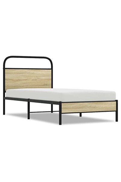 vidaxl Cadru de pat fără saltea 75x190 cm Lemn derivat stejar Sonoma